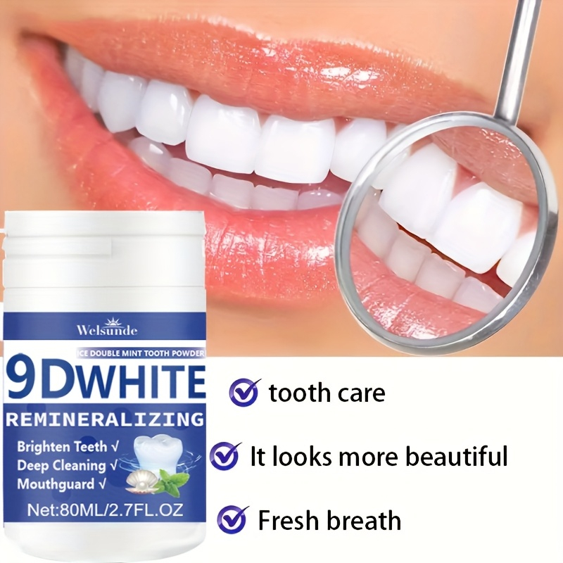 Teeth Whitening Q&M - ผงฟันไฮโดรซีอะพาไทต์ 9D ไวท์ รีมิเนอรัลไลซิ่ง ผงฟอกสีฟัน ทำความสะอาดอย่างล้ำลึก