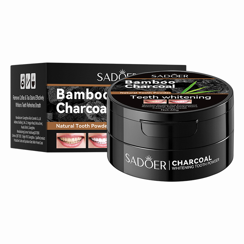 Teeth Whitening Charcoal - 60g ฟันไวท์เทนนิ่งผง Activated Bamboo Charcoal Powder
