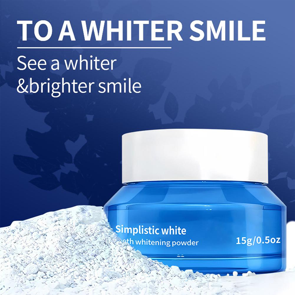 Teeth Whitening Q&M - ผงฟอกฟันขาวสูตรเรียบง่าย ขจัดคราบฟัน ลดคราบพลัค ฟันขาวกระจ่างใส ผลิตภัณฑ์ดูแลช่องปากประจำวัน
