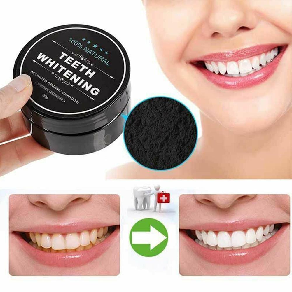 Teeth Whitening Charcoal - ผงถ่านชาร์โคลออร์แกนิคสำหรับขัดฟัน ทำความสะอาด บำรุงฟัน ฟันขาวสะอาด ดูแลสุขภาพช่องปาก 30
