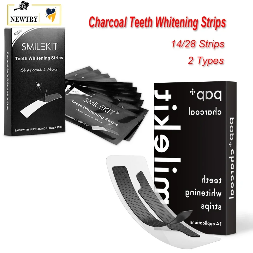 Teeth Whitening Charcoal - 28/14 ชิ้นใหม่ PAP + Charcoal Gel
