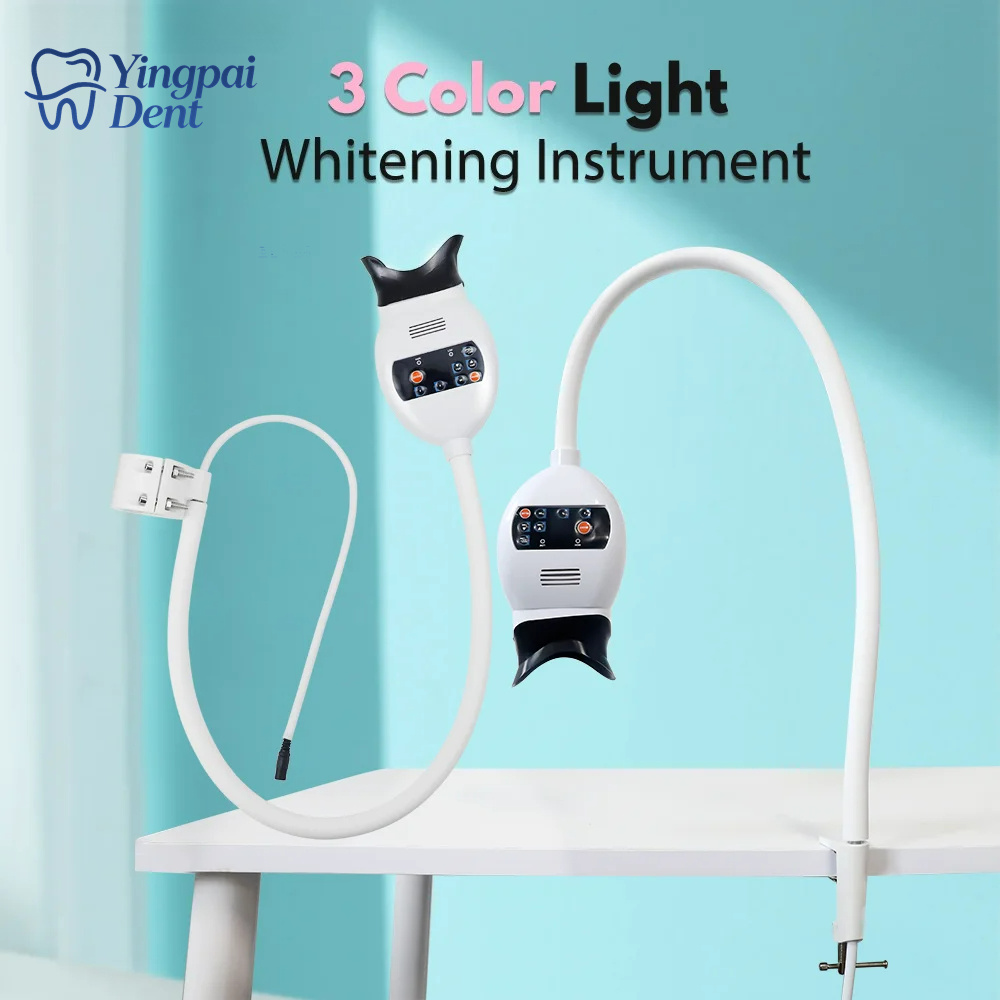 Teeth Whitening With Led Light - เครื่องเร่งฟอกสีฟัน LED ปรับได้ 3 สี พร้อมหลอดไฟเย็นสำหรับทันตกรรม