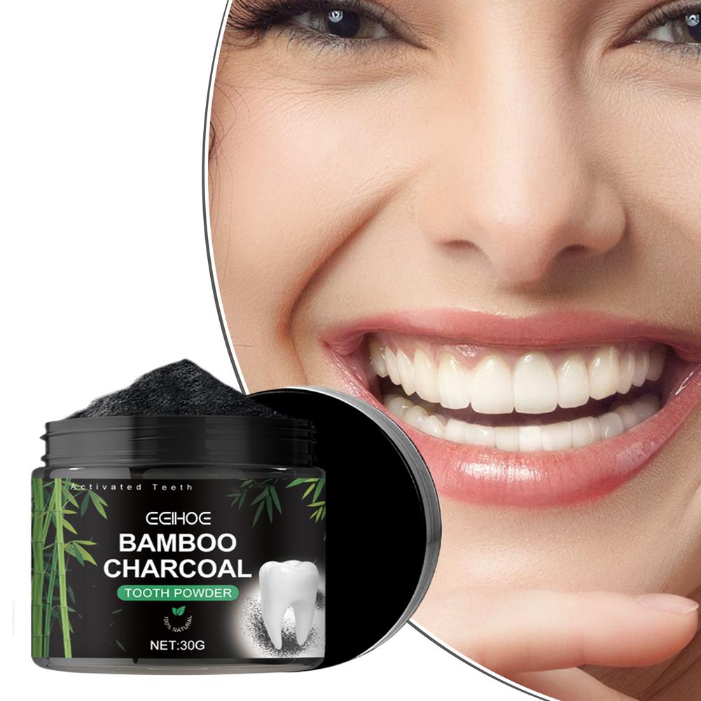 Teeth Whitening Charcoal - ผงฟอกฟันขาว, ผงทำความสะอาดฟันล้ำลึกด้วยถ่านกัมมันต์, น้ำยาขจัดคราบฟัน, ลมหายใจสดชื่นจากธรรมชาติ