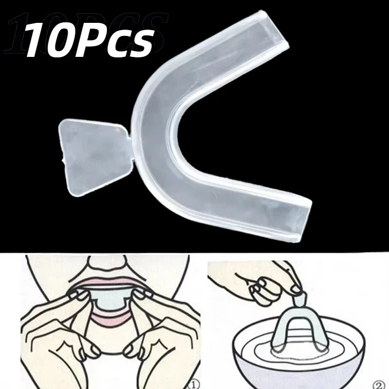 Teeth Whitening Trays - ชุด 10 ชิ้น/เซ็ต ที่ครอบฟันซิลิโคน ป้องกันฟัน ถาดครอบฟันสำหรับการฟอกสีฟันและป้องกันฟัน