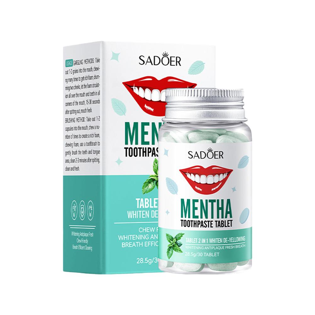 Whitening Mouthwash - Mint Solid ยาสีฟันเม็ด Mint รสชาติฟัน Breath