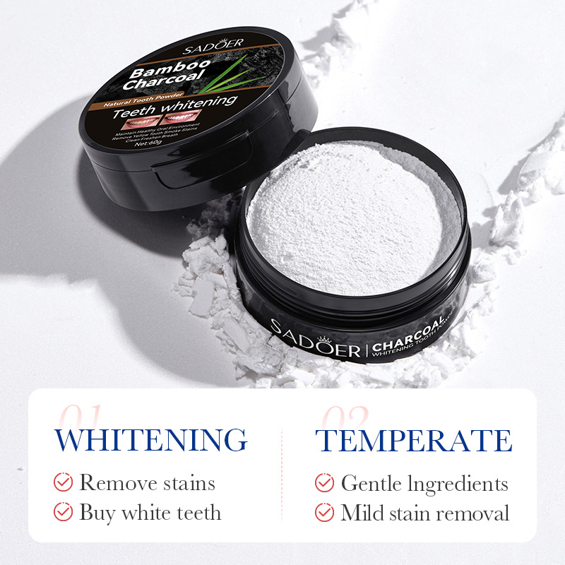 60g ฟันไวท์เทนนิ่งผง Activated - Teeth Whitening Charcoal บทวิจารณ์และราคา