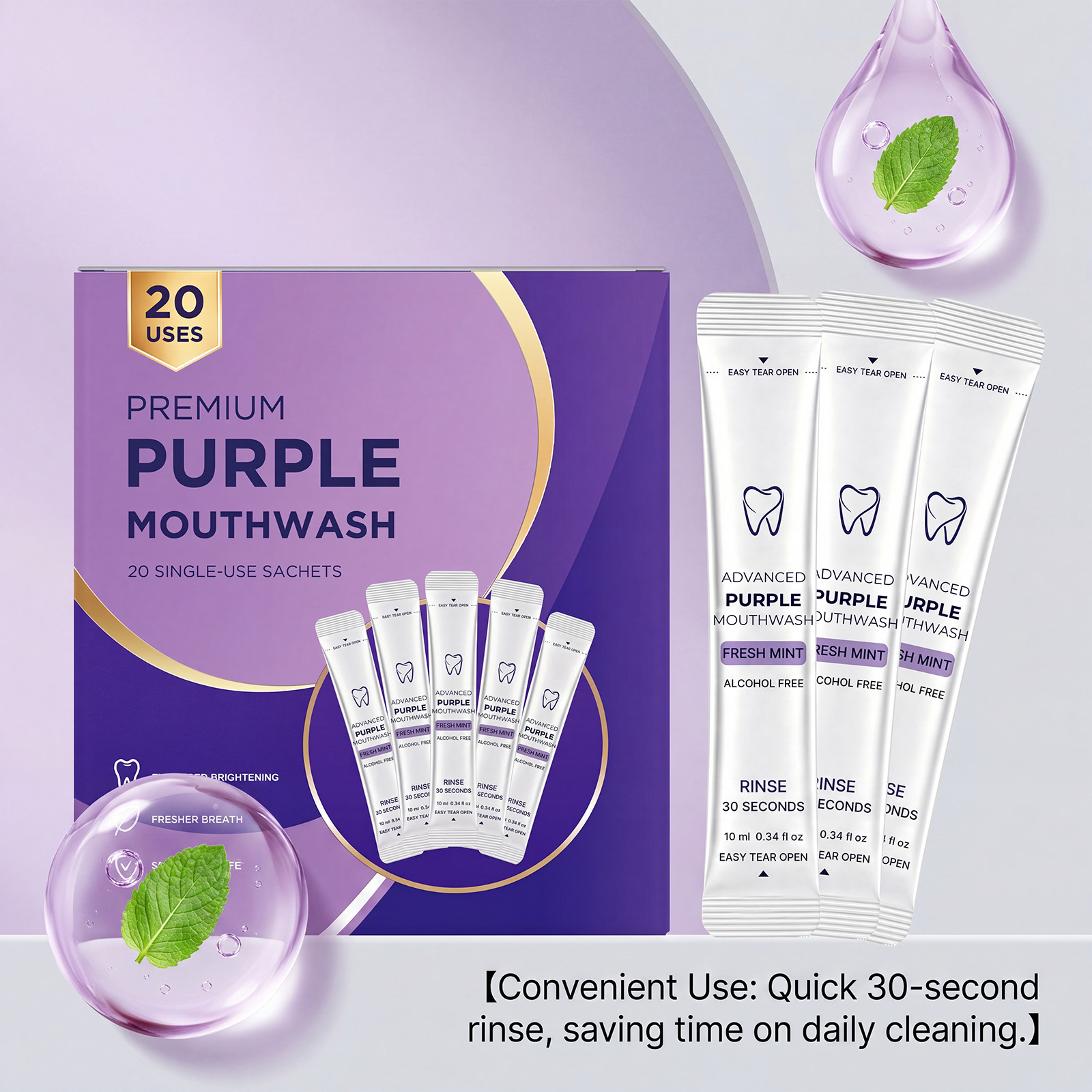 แพ็ค 20/40 ชิ้น น้ำยาบ้วนปากสี - Whitening Mouthwash บทวิจารณ์และราคา