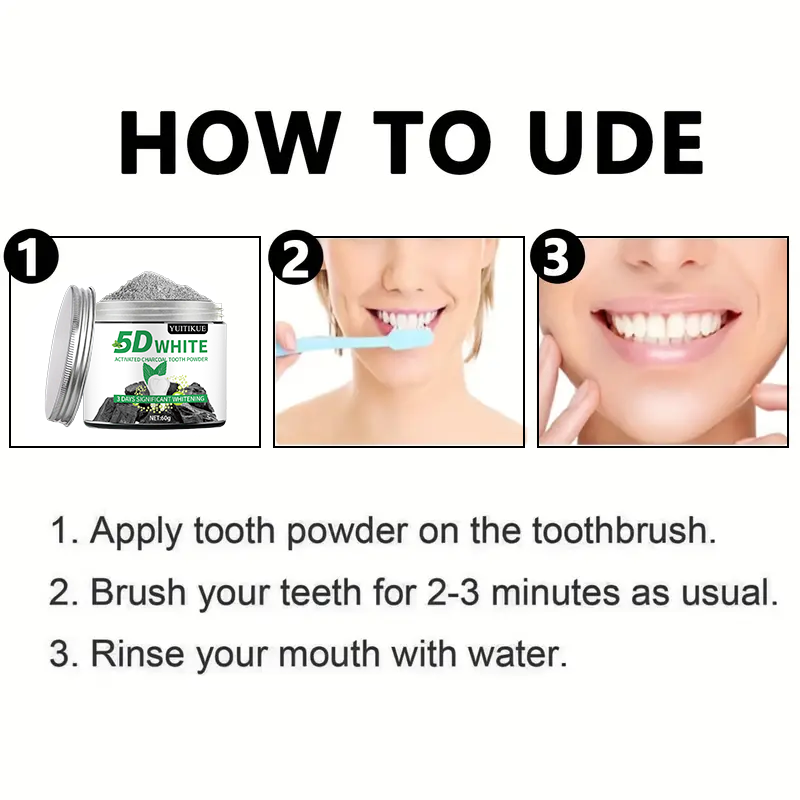 YUlTlKUE 5D ไวท์ แอคทิเวท ชาร์ - Teeth Whitening Charcoal บทวิจารณ์และราคา
