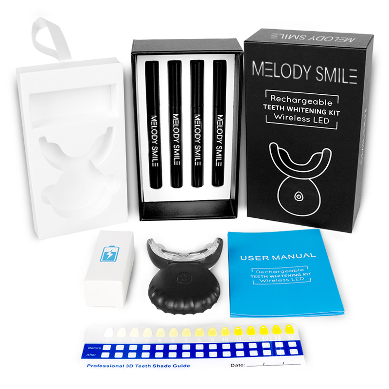 ชุดฟอกสีฟันด้วยแสงสีฟ้า LED ไร - Teeth Whitening Logo บทวิจารณ์และราคา