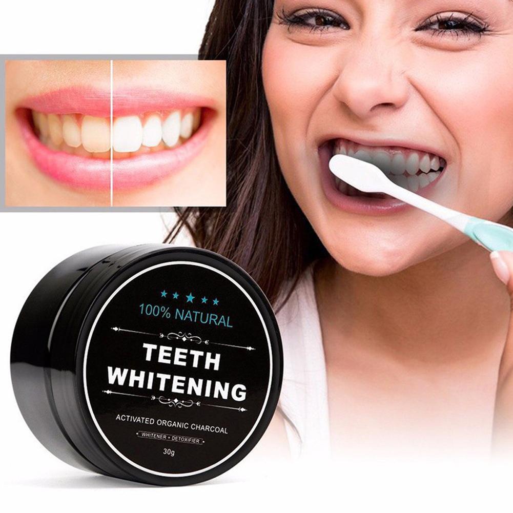 ผงถ่านชาร์โคลออร์แกนิคสำหรับขั - Teeth Whitening Charcoal บทวิจารณ์และราคา