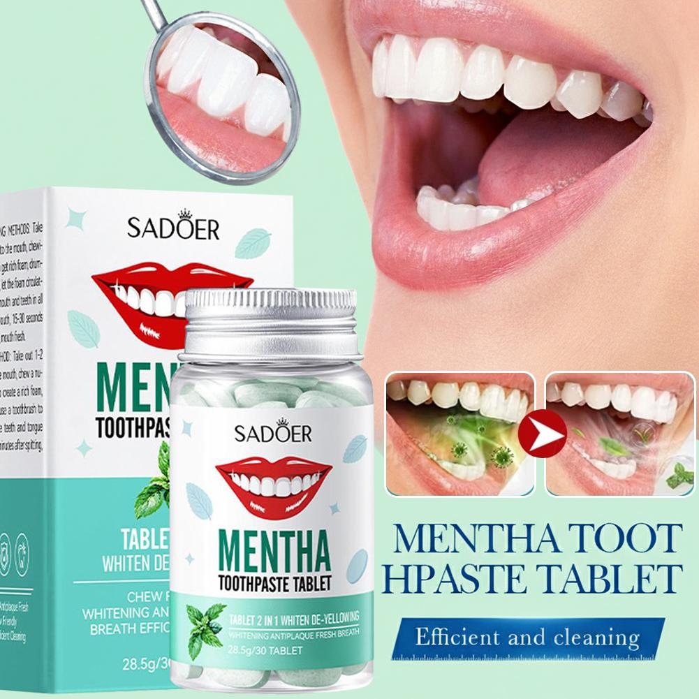 30 ชิ้น ยาสีฟันแบบเม็ด ฟอกสีฟั - Whitening Mouthwash บทวิจารณ์และราคา