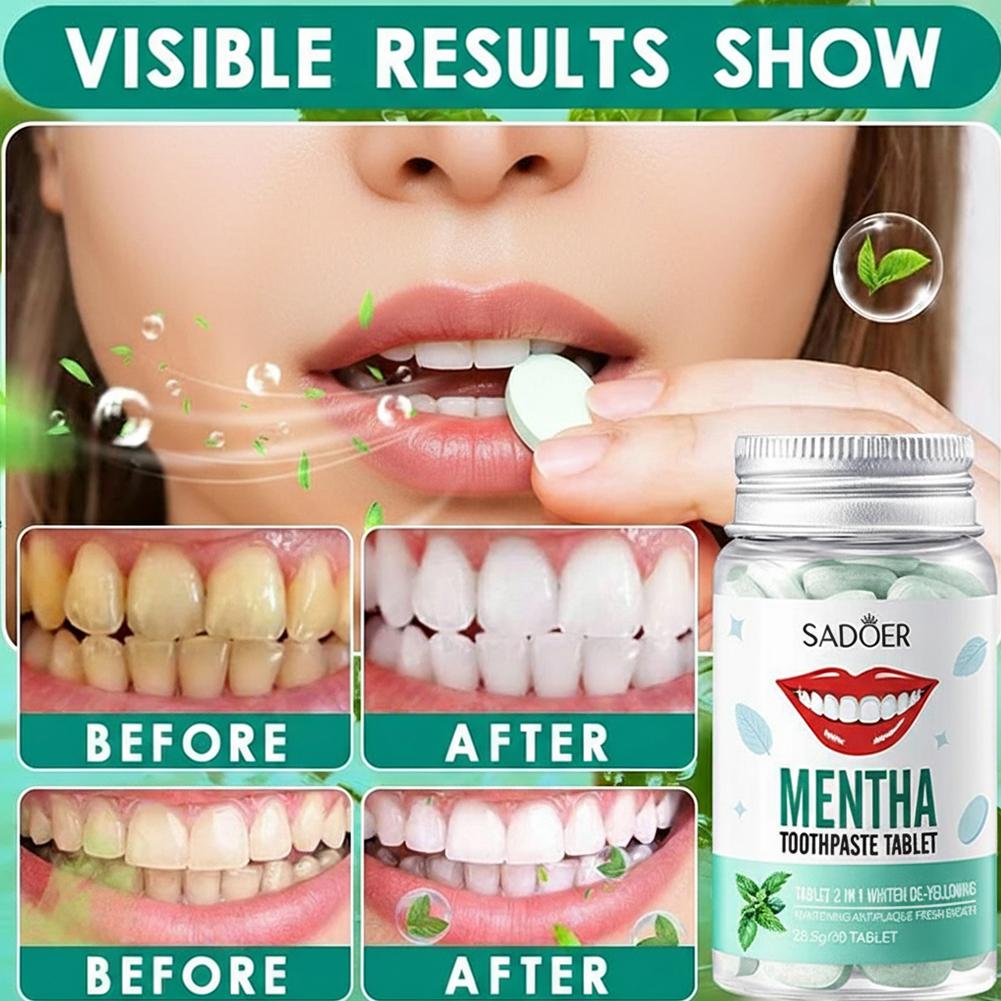 30 ชิ้น ยาสีฟันแบบเม็ด ฟอกสีฟั - Whitening Mouthwash บทวิจารณ์และราคา