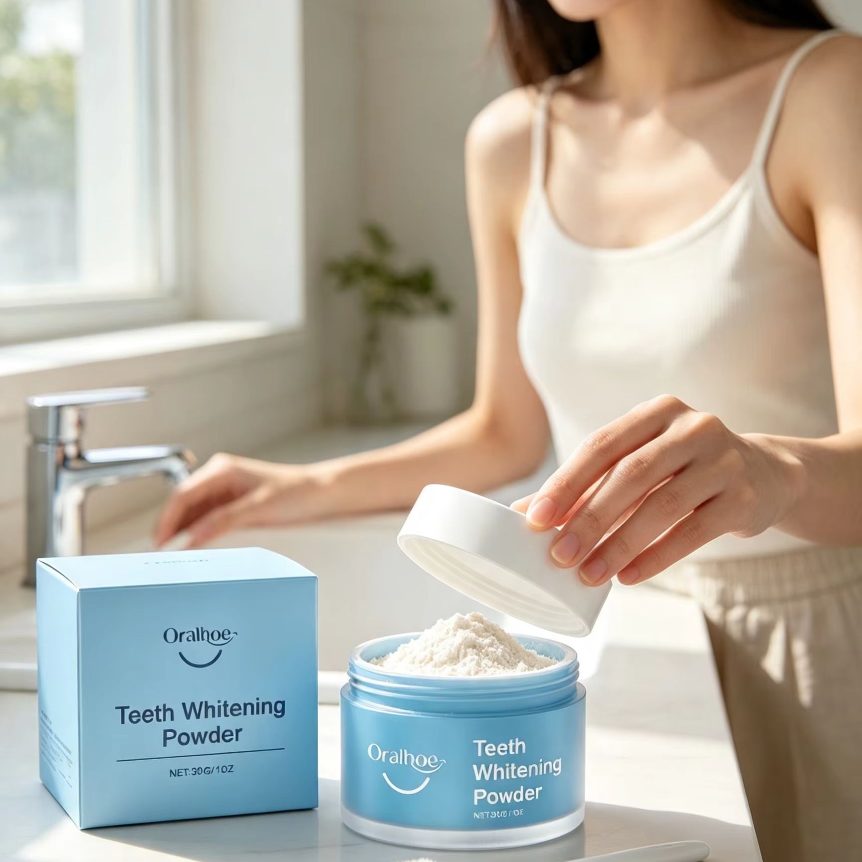 ผงแปรงฟัน Oralhoe สำหรับขจัดคร - Teeth Whitening Q&M บทวิจารณ์และราคา