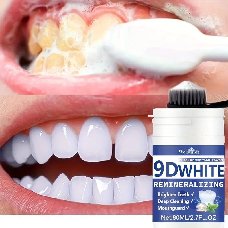 ผงฟันขาว 9D ไวท์ รีมิเนอรัลไลซ - Teeth Whitening Q&M บทวิจารณ์และราคา