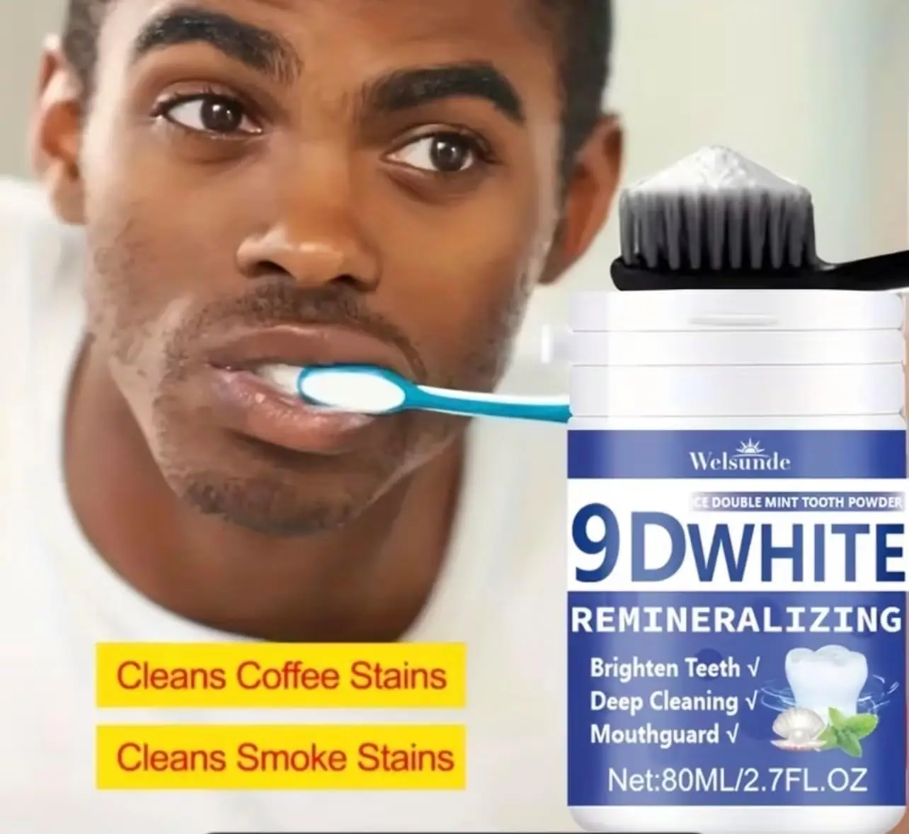 ผงฟันขาว 9D ไวท์ รีมิเนอรัลไลซ - Teeth Whitening Q&M บทวิจารณ์และราคา