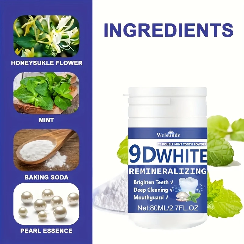 ผงฟันขาว 9D ไวท์ รีมิเนอรัลไลซ - Teeth Whitening Q&M บทวิจารณ์และราคา