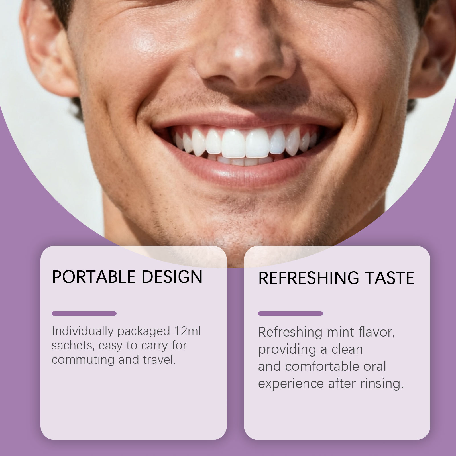 น้ำยาบ้วนปากสีม่วงสำหรับฟอกสีฟ - Whitening Mouthwash บทวิจารณ์และราคา