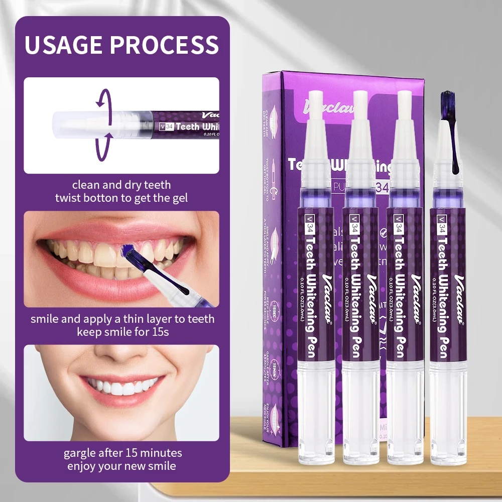 วาคลาฟ V34 ปากกาเจลฟอกสีฟันสีม - Teeth Whitening Q&M บทวิจารณ์และราคา